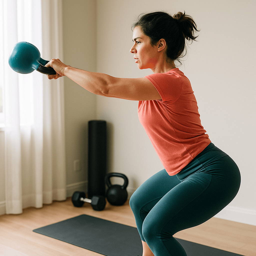 Home gym compound exercises illustration