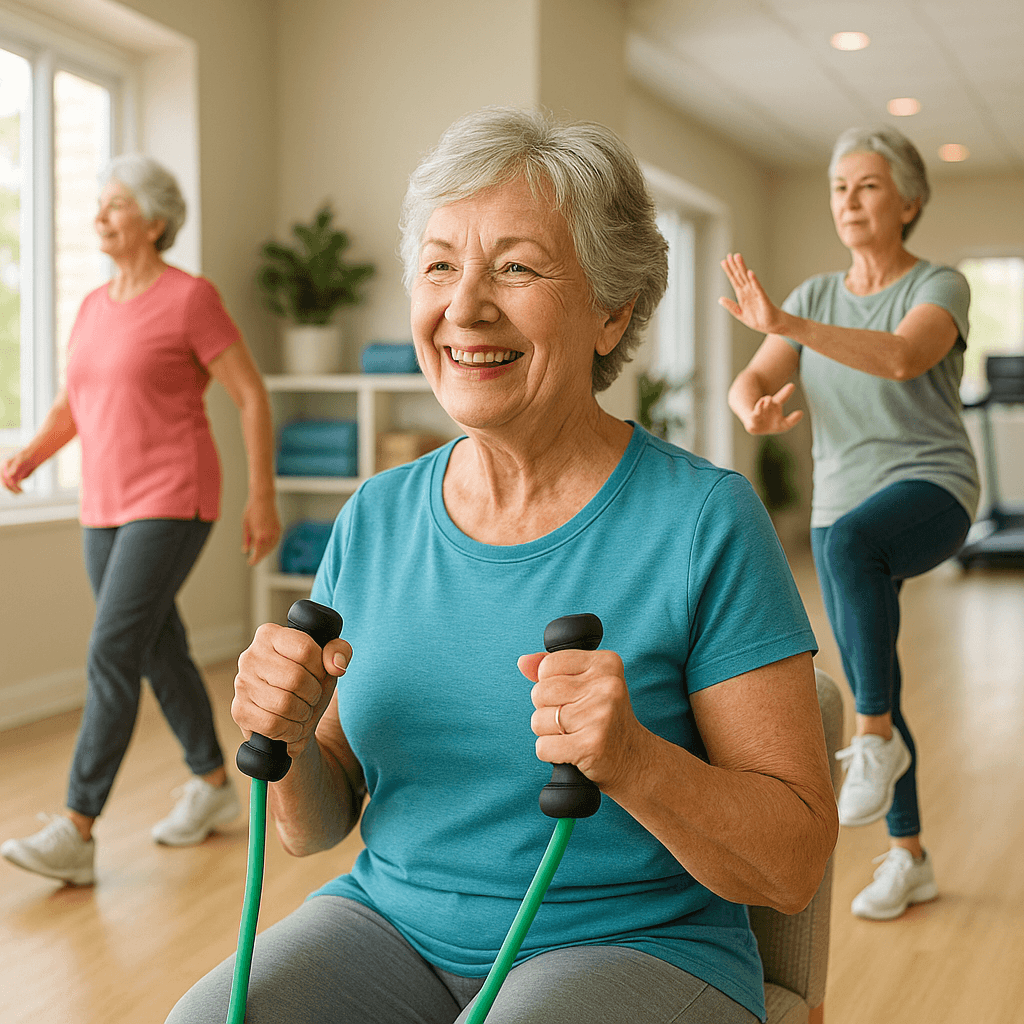 Older adult walking and strength training image